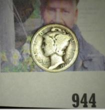 1921 P Key Date Mercury Dime, AG.