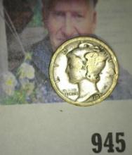 1921 D Key Date Mercury Dime, AG-G.