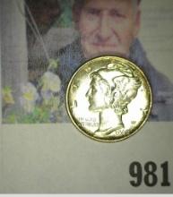1942 P Mercury Dime, Brilliant Uncirculated.