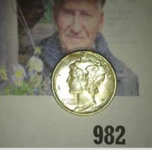 1942 D Mercury Dime, Brilliant Uncirculated. FSB.