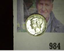 1943 P Mercury Dime, Brilliant Uncirculated.