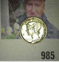 1943 D Mercury Dime, Brilliant Uncirculated.