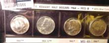 1964 P & D, 65 P, & 66 P Gem BU Silver Kennedy Half Dollars.