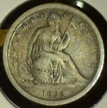 1838 Small Stars U.S. Seated Liberty Dime, Fine.