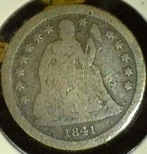 1841 U.S. Seated Liberty Dime, Good.