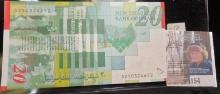 Bank of Israel, 20 New Sheqalim Banknote, CU. Features Moshe Sharett and the Ceremony of the Israeli