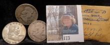 (3) 1949 P Franklin Silver Half Dollars.