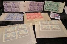 (5) U.S. Plateblocks  & (2) Plateblocks of Canada Stamps.