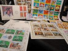 Multiple Sheets & Covers of Foreign Stamps.