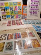 Sheets of U.S. &  Foreign Stamps. Includes "Art of the American Indians" .37c Stamps.