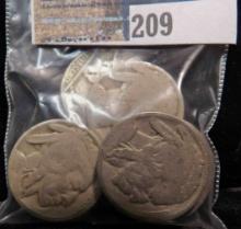 (12) no date or very weak date Buffalo Nickels.