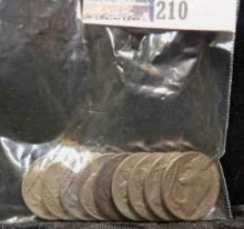 (9) Full date Buffalo Nickels.