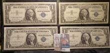 (4) High grade Series 1957 $1 Silver Certificates in plastIc sleeves.
