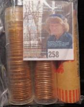 Solid Date rolls of BU Lincoln Cents: 1962 P, 64 P, & 82 P Large Date Zinc.