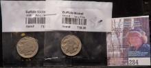 1935 P Buffalo Nickel, Fine & 1936 S Buffalo Nickel, Very Fine. Both in Littleton Coin Co. packaging