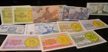 (12) Foreign Bank notes: (9) Kazakmsthan, (2) North Korea, & (1) South Korea. All CU.