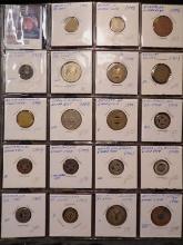 (19) Transportation Tokens in a plastic page. All different.