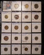 (19) Transportation Tokens in a plastic page. All different.