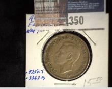1941 (m) Australia Silver Florin, VF, KM40. Sterling Silver. .3363 oz. ASW.