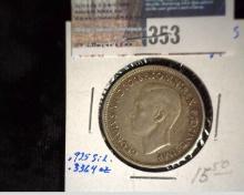 1944 S Australia Silver Florin, VF. KM40. Sterling Silver. .3363 oz. ASW.