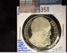 1970 Austria 50 Schilling Silver Proof, KM2909, Dr. Karl Renner One Year Type, Silver .5787 oz. ASW.