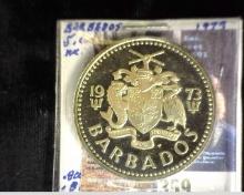 1973 Barbados Silver Proof Five Dollars, .800 Fine Silver. KM160.