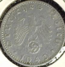 1943 G Nazi Germany 50 Pfennig, VF. KM96.