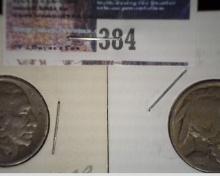 1913 P Type One Fine & 1915 P VG Buffalo Nickels.
