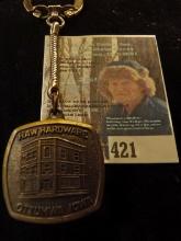 1964 era Key Chain from "Haw Hardware/Ottumwa Iowa". "100th/Anniversary/1864-1964".