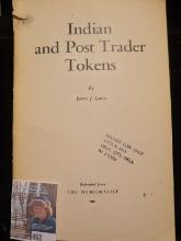 Booklet"Indian and Post Trader Tokens", by James J. Curto, Reprinted from The Numismatist 1962,