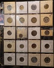 Twenty-pocket Plastic Page containing (20) different Iowa Tokens.