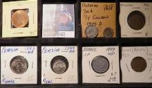 1955 South Africa Half Penny, Red BU; One & Two Ryals from Persia, BU; (3) Israel & Palestine Minors