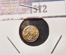1865 GoldMaximiilan Mexico Souvenir Token. Gem BU.