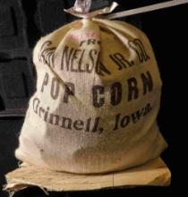 Five Pounds of 1940-50 Wheat Cents in a "From Sam Nelson Jr. Co. Pop Corn Grinnell, Iowa" canvas bag