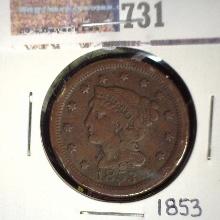 1853 Large Cent, VG.