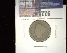 1883 w/Cents Liberty Head Nickel, Good.