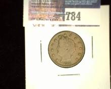 1911 Liberty Head Nickel, EF.