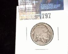 1914-D Buffalo Nickel, Good. Very weak date.