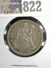 1849 U.S. Seated Liberty Dime, VF.