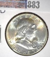 1948-D Silver Franklin Half Dollar, Brilliant Uncirculated.