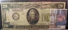 1928-B $20 FEDERAL RESERVE NOTE F#2052G, Fine.