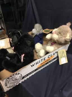 Vintage box of four piece Boyd stuffed animals with tags