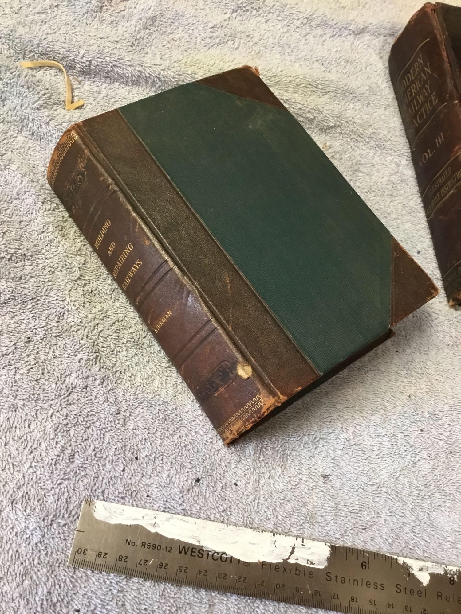vintage 2pc. books, building, and repairing railways
