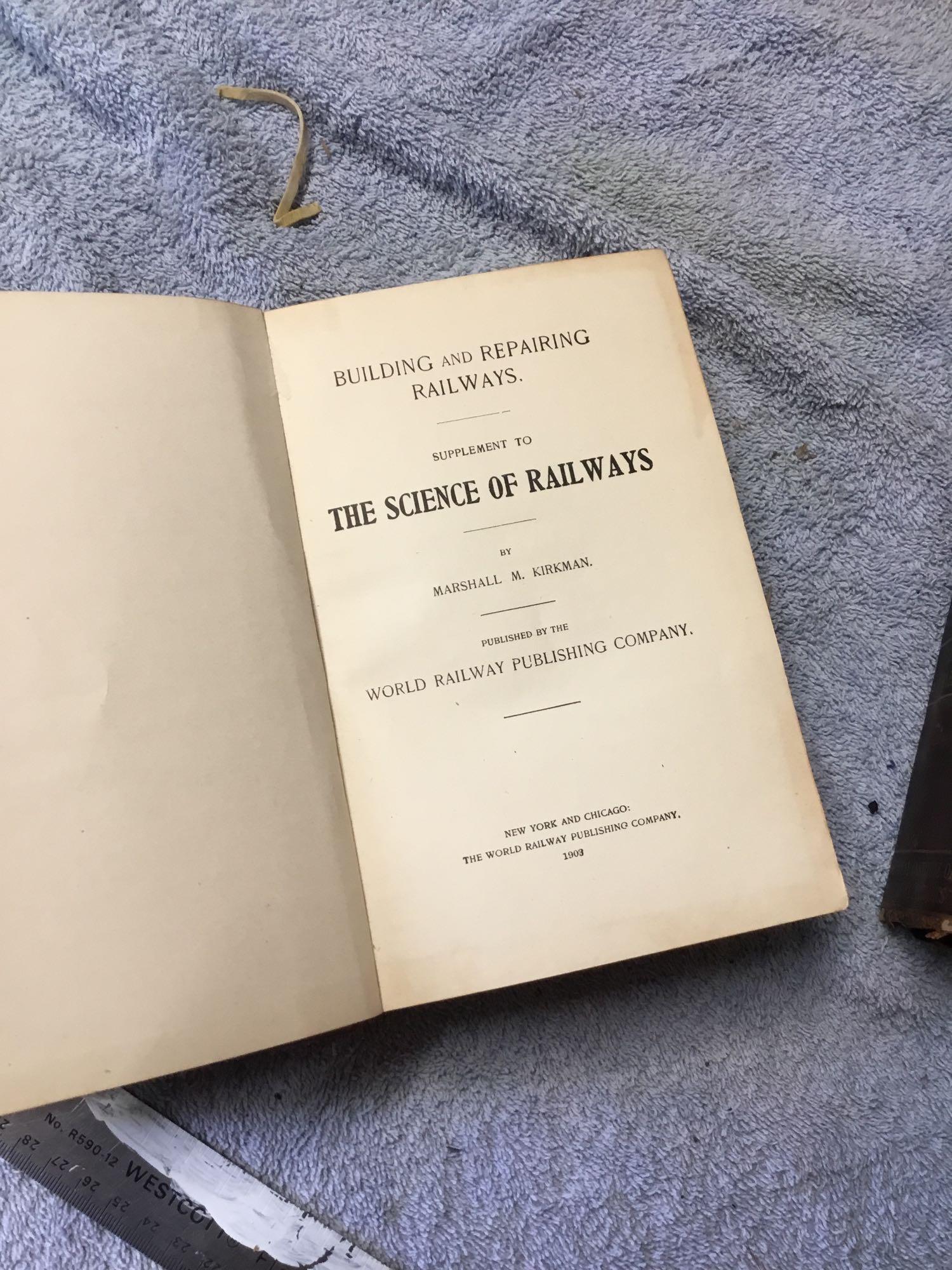 vintage 2pc. books, building, and repairing railways