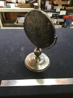 antique silverplate swivel shaving mirror