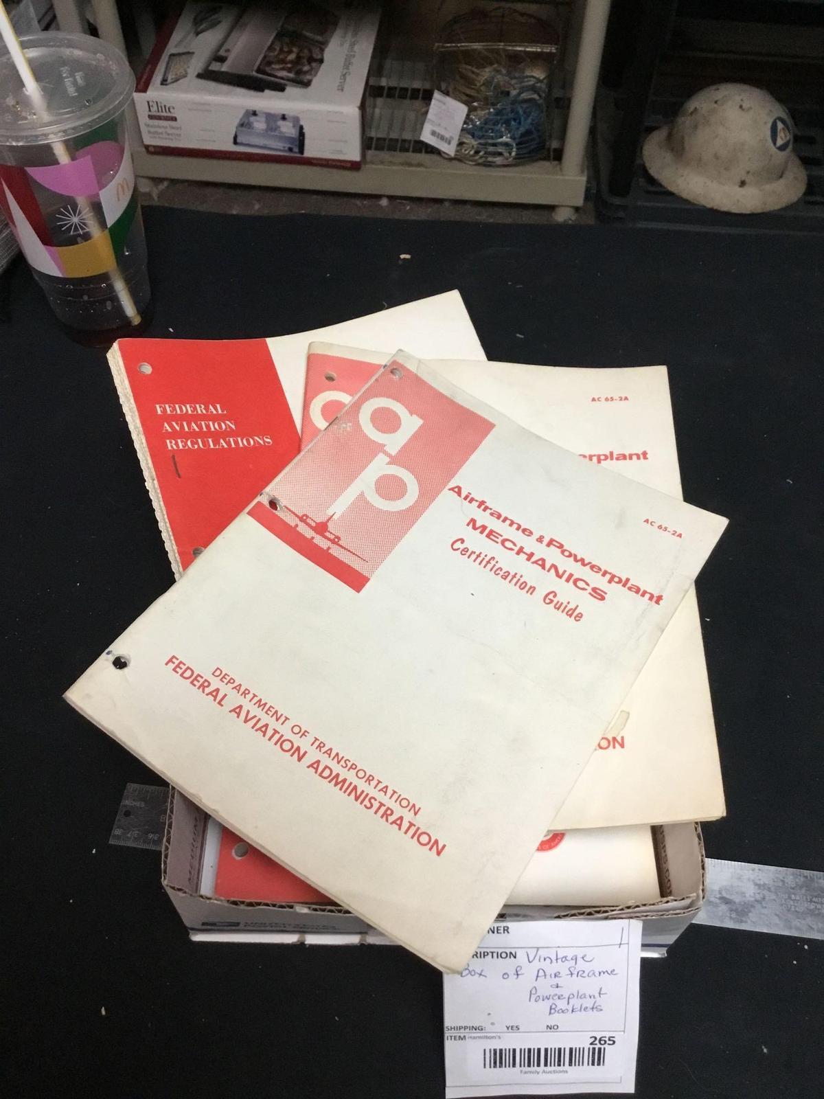 vintage box, airframe, and powerplant books