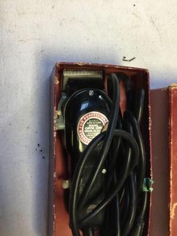 vintage wahl electric hair clipper set in box