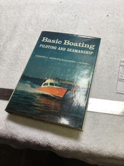 hardback book with cover, basic boating piloting steamship first edition, 1964