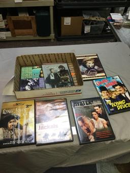 box of movies, most never played