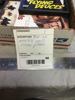 box of movies, most never played